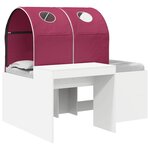 vidaXL Lit avec Tunnel 4 Pièces Chêne Artisanal et Rouge