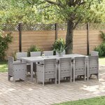 vidaXL Ensemble de salle à manger pour jardin 11 Pièces Gris clair