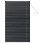 vidaXL Store de Fenêtre avec des rideaux Noir Aluminium