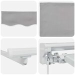 vidaXL Cadre d'auvent Gris clair 250 x 200 cm