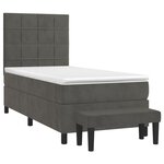 vidaXL Sommier à lattes de lit et matelas Gris foncé 90x190 cm Velours