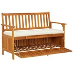vidaXL Banc de rangement de jardin Bois d'acacia solide 120x63x84 cm