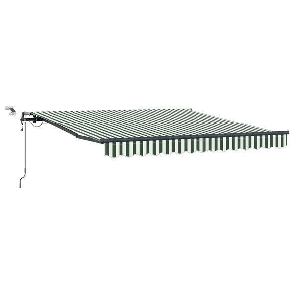 vidaXL Tissu de auvent Vert et blanc 300 x 250 cm Polyester