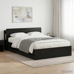 vidaXL Cadre de lit avec rangement Noir 150 x 200 cm Bois d'ingénierie