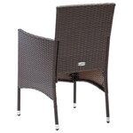 vidaXL Meubles à dîner de jardin et coussins 7 Pièces Poly rotin Marron