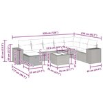vidaXL Salon de jardin avec coussins 9 Pièces beige résine tressée