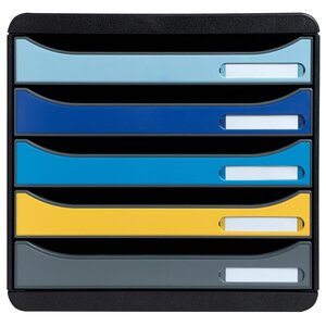 Module De Classement Big Box Plus 5 Tiroirs Bee Blue - Couleurs Assorties - Exacompta