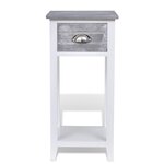 vidaXL Table de chevet avec 1 tiroir Gris et blanc