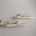 vidaXL Étagères murales flottantes 2 Pièces chêne 90x23 5x3 8 cm MDF