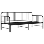 vidaXL Cadre de canapé-lit extensible Noir Métal 90x200 cm