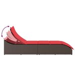 vidaXL Chaise longue pliante coussin rangement marron résine tressée