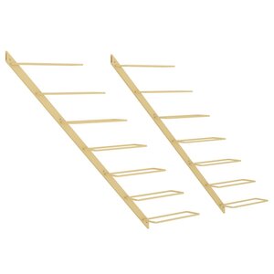 vidaXL Casier à vin mural pour 7 bouteilles 2 Pièces Doré Métal