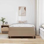 vidaXL Cadre de lit avec matelas Cappuccino 120 x 200 cm tissu