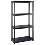 vidaXL Étagère de rangement à 4 niveaux Noir 122x30 5x130 cm Plastique