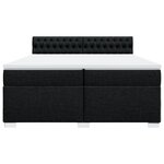 vidaXL Sommier à lattes de lit avec matelas Noir 200x200 cm Tissu