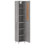 vidaXL Buffet haut Sonoma gris 34 5x34x180 cm Bois d'ingénierie
