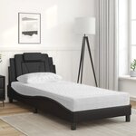 vidaXL Lit Viana avec matelas noir 90x190 cm similicuir