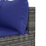 vidaXL Salon de jardin 6 Pièces avec coussins Gris Résine tressée