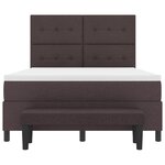 vidaXL Lit Box Spring avec Matelas & Banquette Gris Foncé 160x200 cm Tissu