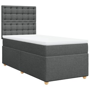 vidaXL Sommier à lattes de lit avec matelas Gris foncé 80x200 cm Tissu