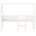 vidaXL Lit haut avec toit blanc 80x200 cm bois de pin massif