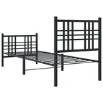 vidaXL Cadre de lit métal avec tête de lit/pied de lit noir 80x200 cm