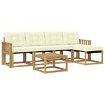vidaXL Ensemble de canapés d'extérieur 6 pc Blanc et crème