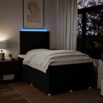 vidaXL Sommier à lattes de lit avec matelas noir 120x190 cm tissu