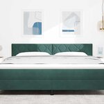 vidaXL Tête de lit LED Vert foncé 180 cm Cuir synthétique