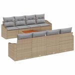 vidaXL Ensemble de canapé de jardin 7 Pièces beige et gris clair
