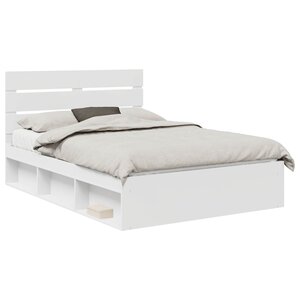 vidaXL Cadre de lit Blanc 140 x 200 cm Bois de pin massif
