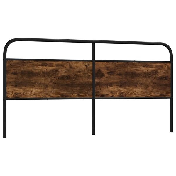 vidaXL Tête de lit chêne fumé 190 cm acier et bois d'ingénierie