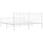 vidaXL Cadre de lit métal sans matelas et pied de lit blanc 180x200 cm