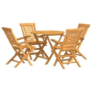 vidaXL Ensemble à manger de jardin 5 Pièces Bois de teck massif
