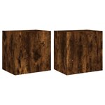 vidaXL Meubles TV muraux 2 Pièces chêne fumé 40 5x30x40cm bois ingénierie