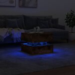 vidaXL Table basse avec lumières LED chêne fumé 50x50x40 cm