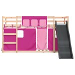 vidaXL Lit superposé sans matelas avec toboggan et rideaux 80x200 cm