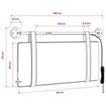 vidaXL Tête de lit suspendue Noir Tissu