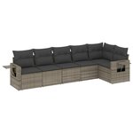 vidaXL Salon de jardin 6 Pièces avec coussins gris résine tressée
