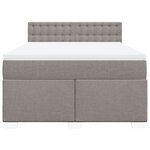 vidaXL Sommier à lattes de lit avec matelas Taupe 160x200 cm Tissu