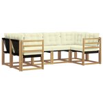 vidaXL Ensemble de canapés d'extérieur 6 pc Blanc et crème