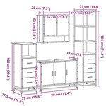 vidaXL Ensemble de meubles de salle de bain 4 Pièces chêne sonoma