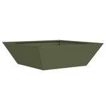 vidaXL Jardinière en bol olive verte   50x50x15 cm en acier.