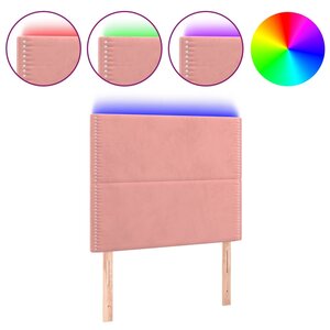 vidaXL Tête de lit à LED Rose 80x5x118/128 cm Velours