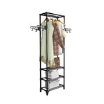 vidaXL Porte-vêtements Acier et tissu non-tissé 55x28 5x175 cm Noir