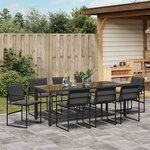 vidaXL Ensemble de salle à manger pour jardin 9 Pièces Noir