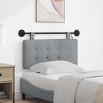 vidaXL Tête de lit suspendue Avec lumière LED Gris clair Tissu
