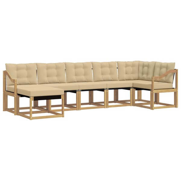 vidaXL Ensemble de canapés d'extérieur 7 pc Blanc et Beige
