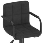 vidaXL Tabourets de bar lot de 2 noir tissu