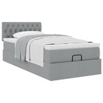 vidaXL Cadre de lit ottoman avec matelas gris clair 80x200 cm tissu